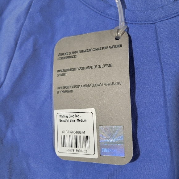 Gymshark x Whitney Simmons Long Sleeve Crop Top Beautiful Blue Size Medium - Picture 7 of 14